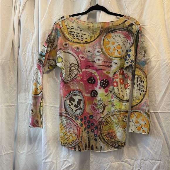 Artistic Multicolor Long Sleeve Women's Top - Picture 2 of 8